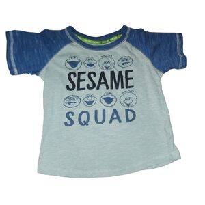 Sesame street 5T tshirt blue and lime green